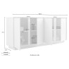 Buffet moderne salon blanc laqué brillant 4 portes 180cm Connie Ice Choix