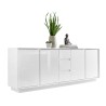 Buffet moderne 210cm 4 portes 3 tiroirs blanc brillant Maine Ice Offre