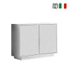Buffet bahut 2 portes blanc brillant 92cm Agape Ice Vente