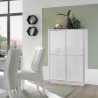 Buffet haut moderne 4 portes blanc laqué brillant h145cm Joyce Ice Offre