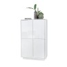 Buffet haut moderne 4 portes blanc laqué brillant h145cm Joyce Ice Remises