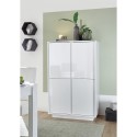 Buffet haut moderne 4 portes blanc laqué brillant h145cm Joyce Ice Réductions