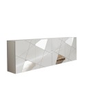 Buffet salon 4 portes 241cm blanc brillant miroir Vittoria WH L Offre