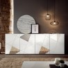 Buffet salon 4 portes 241cm blanc brillant miroir Vittoria WH L Modèle