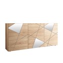 Buffet de salon moderne 3 portes bois chêne miroirs Vittoria RS S Offre