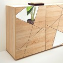 Buffet de salon moderne 3 portes bois chêne miroirs Vittoria RS S Réductions