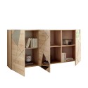 Buffet de salon moderne 3 portes bois chêne miroirs Vittoria RS S Remises