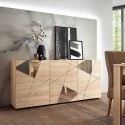 Buffet de salon moderne 3 portes bois chêne miroirs Vittoria RS S Modèle