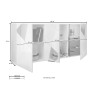 Buffet de salon moderne 3 portes bois chêne miroirs Vittoria RS S Caractéristiques