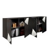 Moderne buffetkast 4 deuren hoogglans grijs met spiegels Vittoria GR L Korting