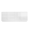 Moderne dressoir met 2 deuren en 3 lades in hoogglans wit Jupiter WH L1 Aanbod