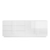 Moderne dressoir met 2 deuren en 3 lades in hoogglans wit Jupiter WH L1 Aanbod