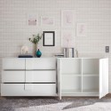 Moderne dressoir met 2 deuren en 3 lades in hoogglans wit Jupiter WH L1 Catalogus