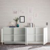 Witte glanzende dressoir Jupiter WH L2 met 4 deuren, 241 cm Catalogus