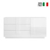 Buffet moderne blanc brillant avec 3 tiroirs Jupiter WH M1 Vente