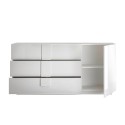 Buffet moderne blanc brillant avec 3 tiroirs Jupiter WH M1 Remises