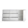 Buffet moderne blanc brillant avec 3 tiroirs Jupiter WH M1 Remises