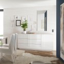 Buffet moderne blanc brillant avec 3 tiroirs Jupiter WH M1 Choix