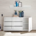 Buffet moderne blanc brillant avec 3 tiroirs Jupiter WH M1 Modèle