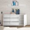 Buffet moderne blanc brillant avec 3 tiroirs Jupiter WH M1 Modèle