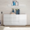 Buffet moderne blanc brillant avec 3 tiroirs Jupiter WH M1 Catalogue