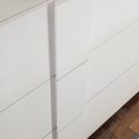 Buffet de salon mobile blanc brillant avec 3 tiroirs Jupiter WH M1 Réductions