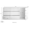 Buffet moderne blanc brillant avec 3 tiroirs Jupiter WH M1 Caractéristiques