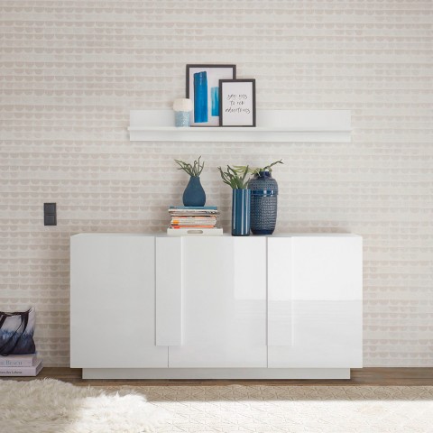 Buffet moderne 3 portes blanc brillant 182cm WH M2 Promotion