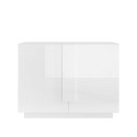 Buffet bahut cuisine séjour blanc brillant 2 portes 120 cm Jupiter WH S Offre