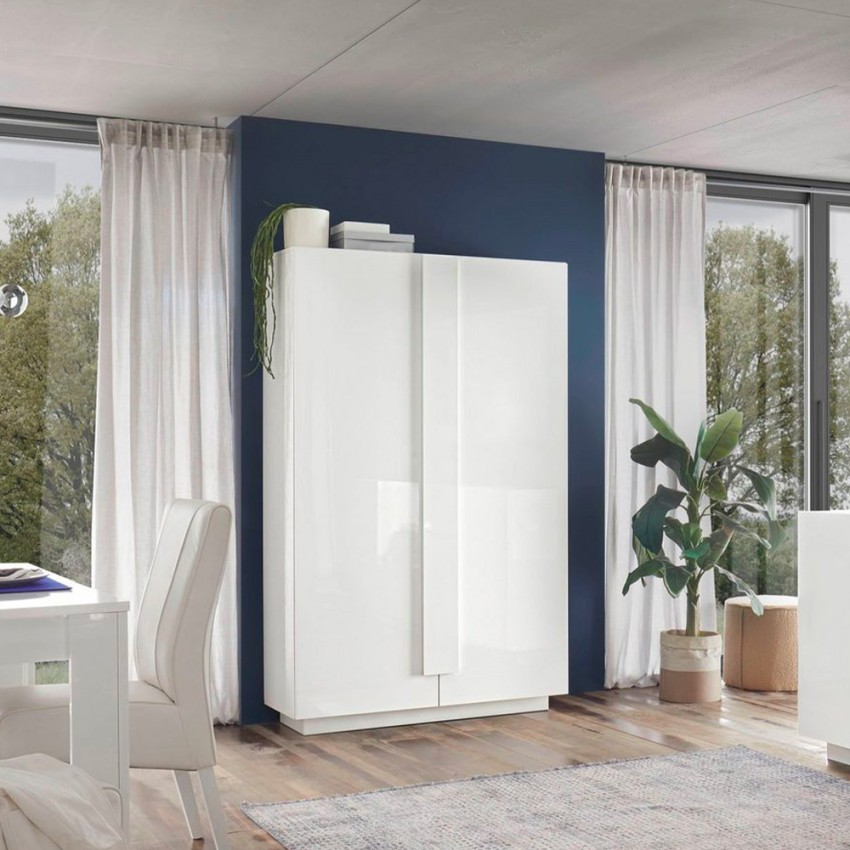 Armoire buffet salon cuisine 2 portes blanc brillant Jupiter WH High Promotion Armoire buffet salon cuisine 2 portes blanc brillant Jupiter WH High Promotion