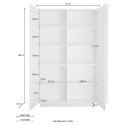 Armoire buffet salon cuisine 2 portes blanc brillant Jupiter WH High Caractéristiques