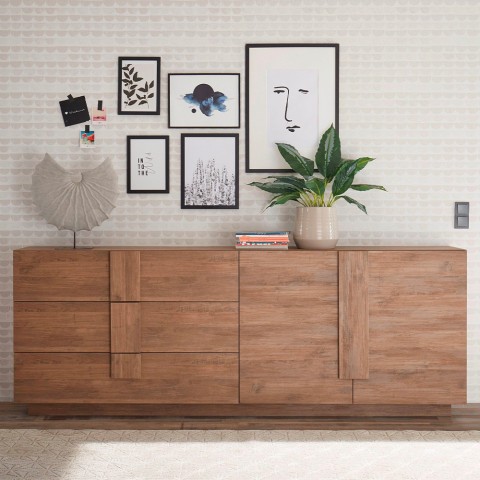 Buffet en bois 241 cm 2 portes 3 tiroirs Jupiter MR L1 Promotion
