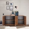 Moderne houten dressoir met 3 deuren voor keuken en woonkamer Jupiter MR M2 Voorraad