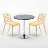 Table ronde noire 70x70 et 2 Chaises Colorées bar café Gelateria Cosmopolitan Caractéristiques