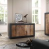 Kast industriële keuken woonkamer 3 deuren hout 160 cm Modis NP Basic Korting