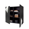 Buffet moderne gris brillant 2 portes miroir Vittoria Glam GR Remises