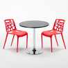 Ronde salontafel zwart 70x70 cm en 2 gekleurde stoelen Gelateria Cosmopolitan Aankoop