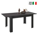 Uitschuifbare eettafel zwart 90x137-185cm hout Avant Rimini Verkoop