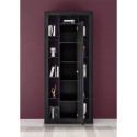 Moderne zwarte houten kolomboekenkast h217cm met centrale deur Jote NR Korting