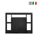 Buffet noir en bois 134 cm design moderne 2 portes Lema NR Vente