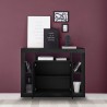 Buffet noir en bois 134 cm design moderne 2 portes Lema NR Réductions