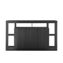 Credenza moderne buffetkast in zwart hout 3 deuren 172cm Vivian NR Aanbod
