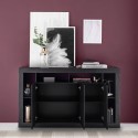 Buffet moderne en bois noir 3 portes 172cm Vivian NR Réductions