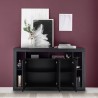 Buffet moderne en bois noir 3 portes 172cm Vivian NR Réductions