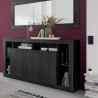Buffet moderne en bois noir 3 portes 172cm Vivian NR Promotion
