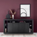 Moderne zwarte design dressoir 4 deuren hout 210cm Radis NR Korting