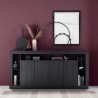 Moderne zwarte design dressoir 4 deuren hout 210cm Radis NR Korting