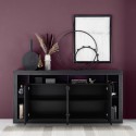 Moderne zwarte design dressoir 4 deuren hout 210cm Radis NR Kortingen