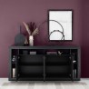 Moderne zwarte design dressoir 4 deuren hout 210cm Radis NR Kortingen