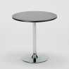 Table ronde noire 70x70 et 2 Chaises Colorées bar café Gelateria Cosmopolitan 